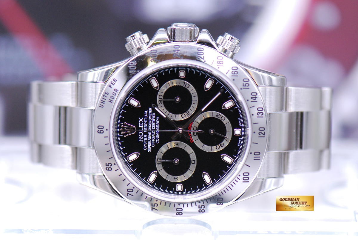 [SOLD] ROLEX OYSTER PERPETUAL DAYTONA STAINLESS STEEL BLACK 116520 (MINT)