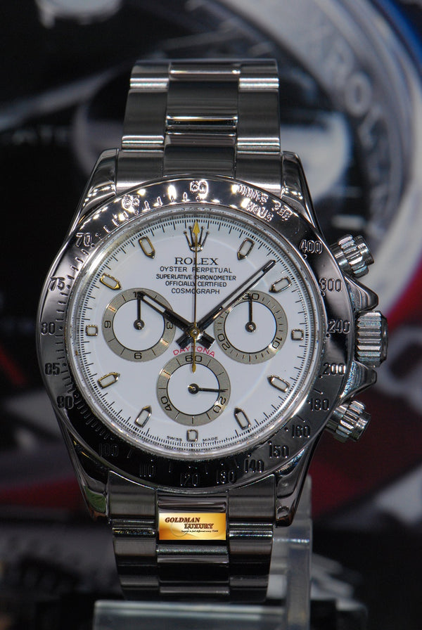 [SOLD] ROLEX OYSTER PERPETUAL DAYTONA STAINLESS STEEL WHITE 116520 (MINT)