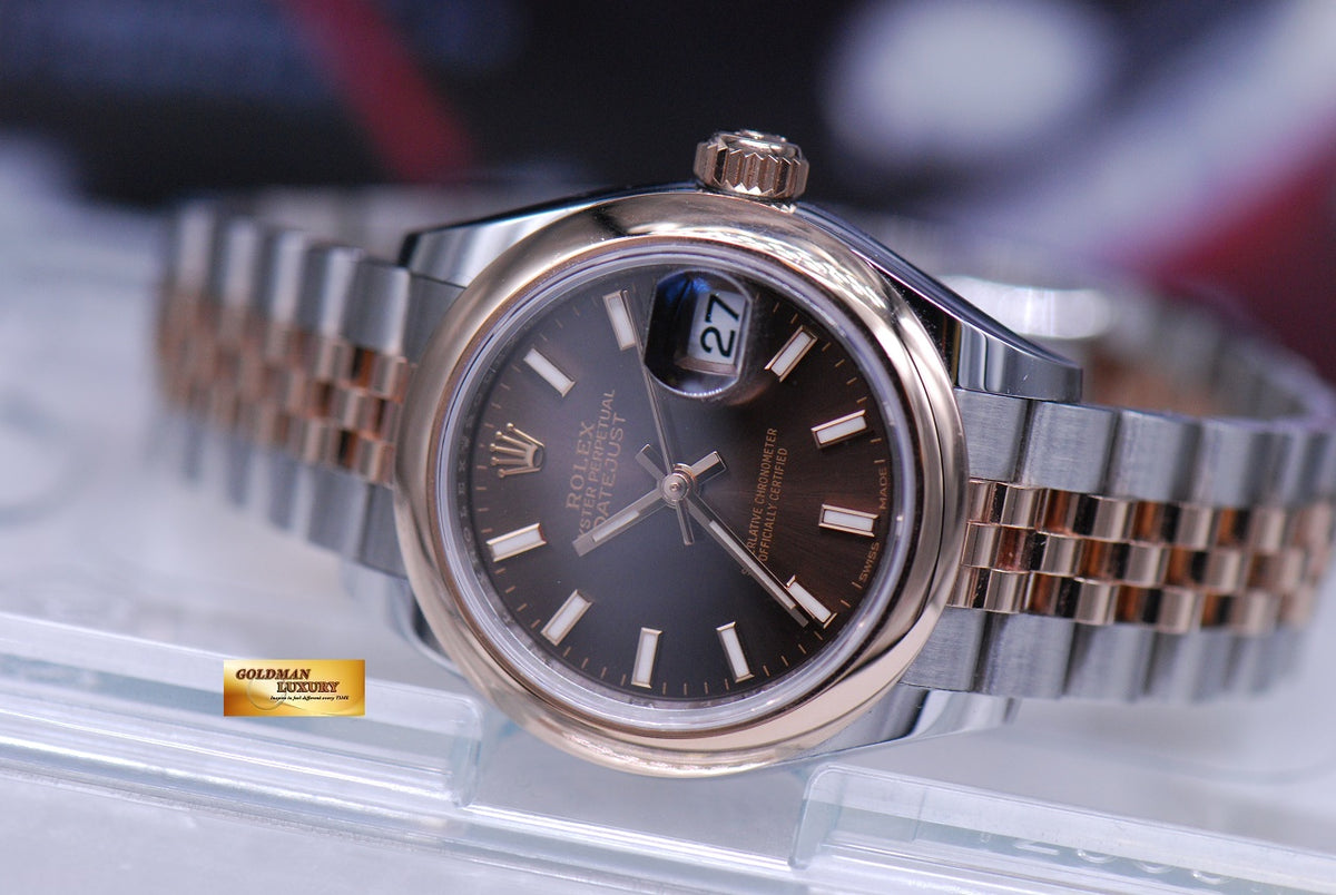 [SOLD] ROLEX OYSTER PERPETUAL DATEJUST 28mm HALF-ROSE GOLD CHOCOLATE DIAL 279161 (MINT)