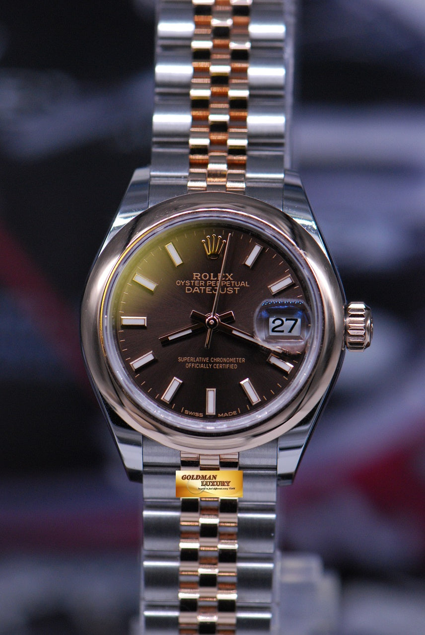 [SOLD] ROLEX OYSTER PERPETUAL DATEJUST 28mm HALF-ROSE GOLD CHOCOLATE DIAL 279161 (MINT)