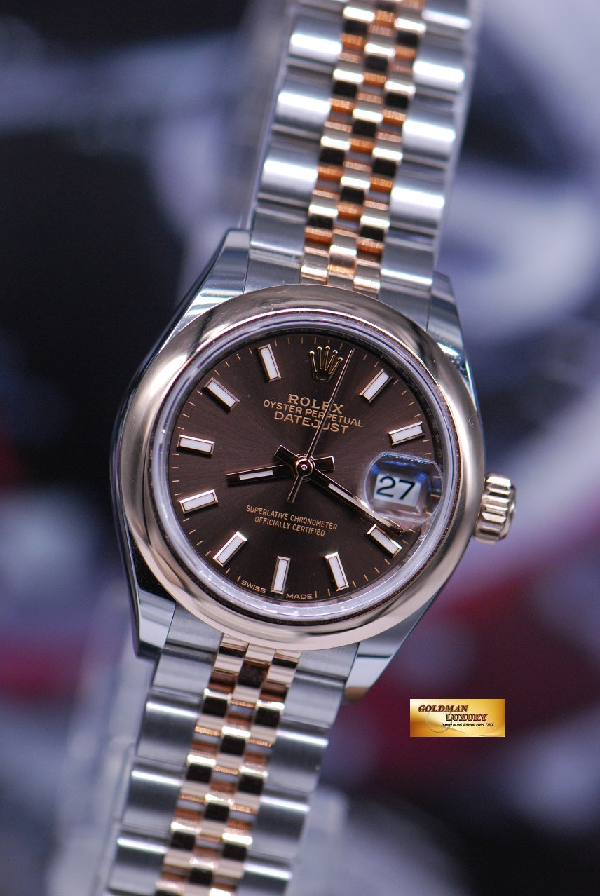 [SOLD] ROLEX OYSTER PERPETUAL DATEJUST 28mm HALF-ROSE GOLD CHOCOLATE DIAL 279161 (MINT)
