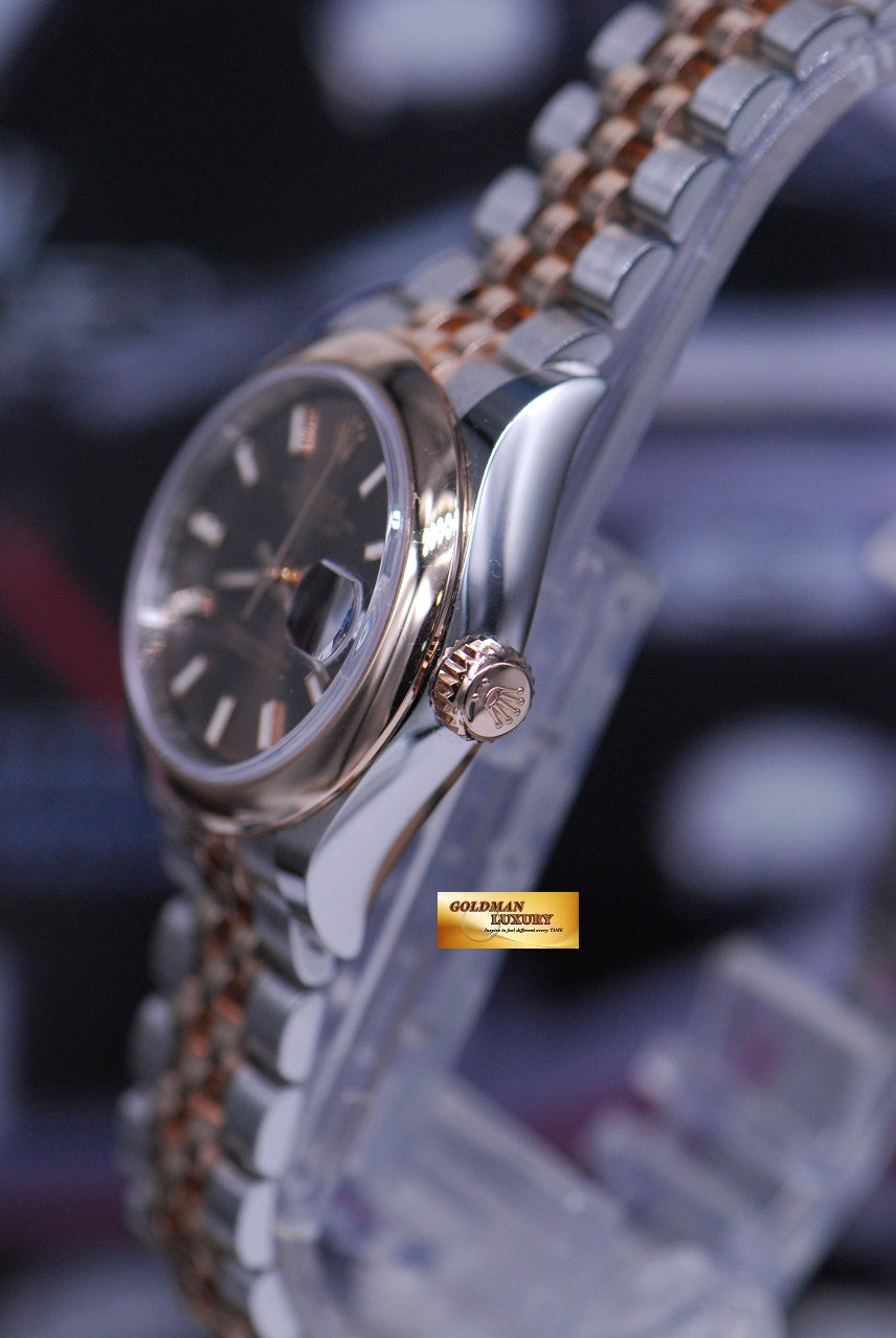 [SOLD] ROLEX OYSTER PERPETUAL DATEJUST 28mm HALF-ROSE GOLD CHOCOLATE DIAL 279161 (MINT)
