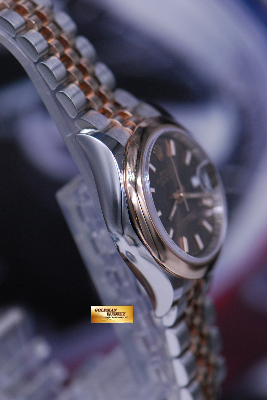 [SOLD] ROLEX OYSTER PERPETUAL DATEJUST 28mm HALF-ROSE GOLD CHOCOLATE DIAL 279161 (MINT)