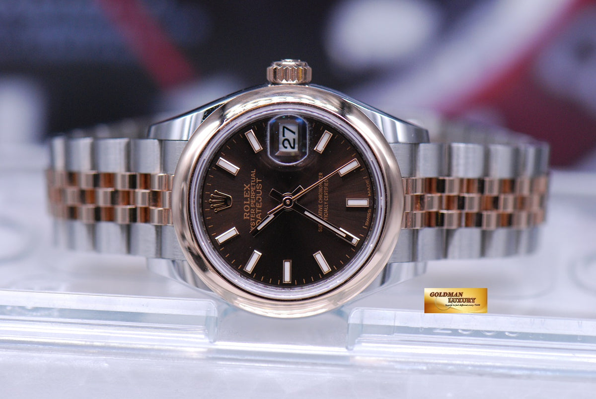 [SOLD] ROLEX OYSTER PERPETUAL DATEJUST 28mm HALF-ROSE GOLD CHOCOLATE DIAL 279161 (MINT)