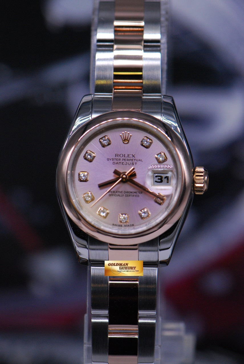 [SOLD] ROLEX OYSTER PERPETUAL DATEJUST 26mm HALF-ROSE GOLD DIAMOND DIAL 179161 (MINT)