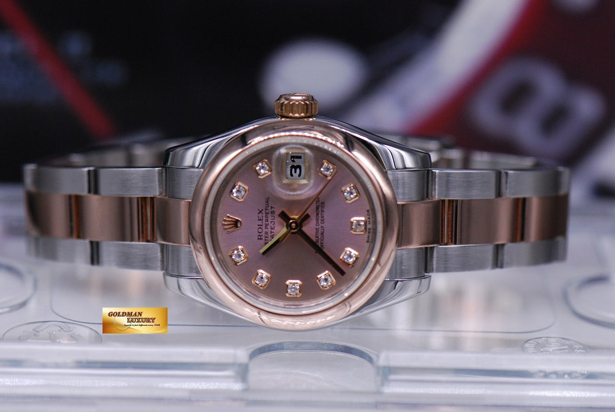 [SOLD] ROLEX OYSTER PERPETUAL DATEJUST 26mm HALF-ROSE GOLD DIAMOND DIAL 179161 (MINT)