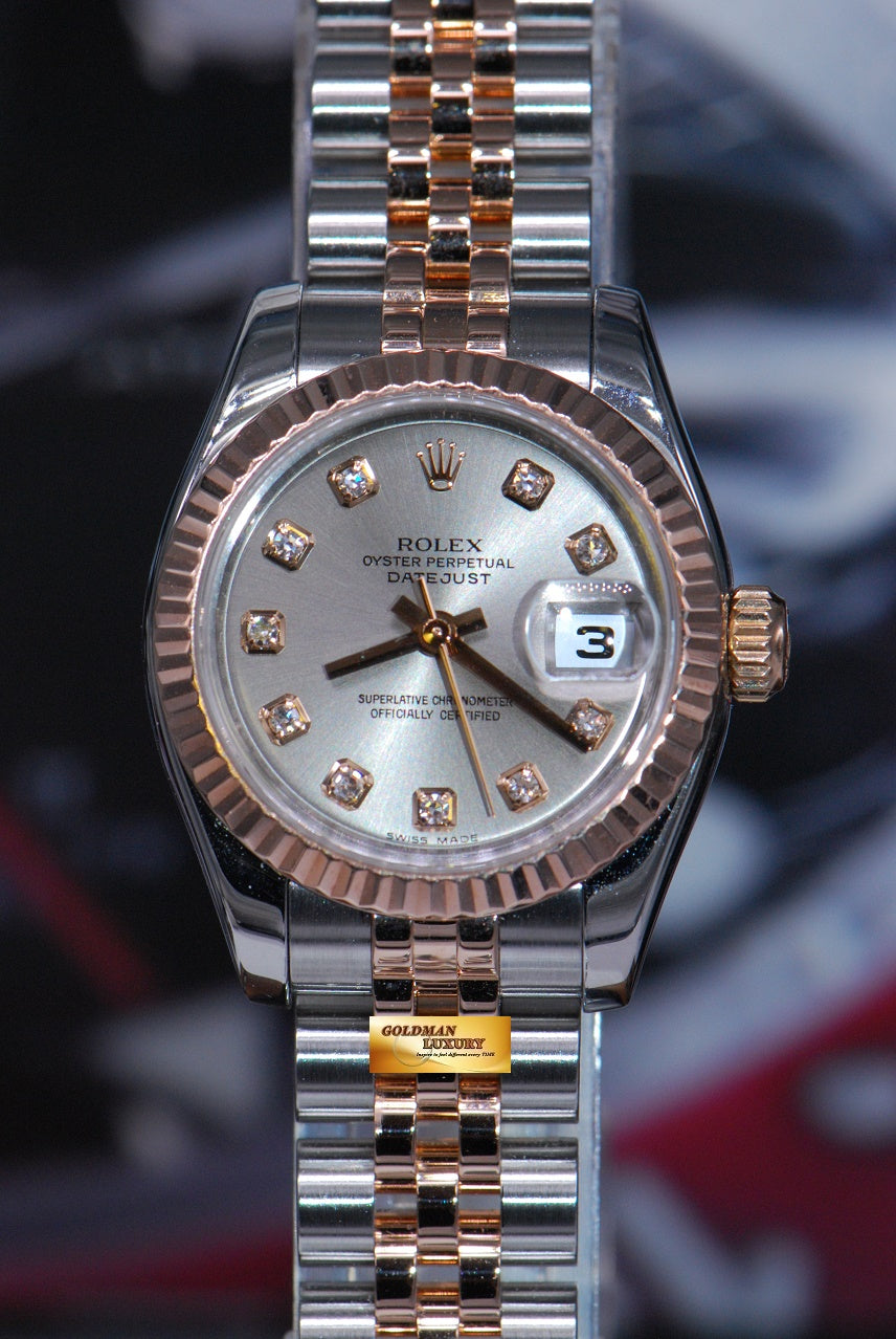 [SOLD] ROLEX OYSTER PERPETUAL DATEJUST 26mm HALF-ROSE GOLD DIAMOND DIAL 179171 (MINT)