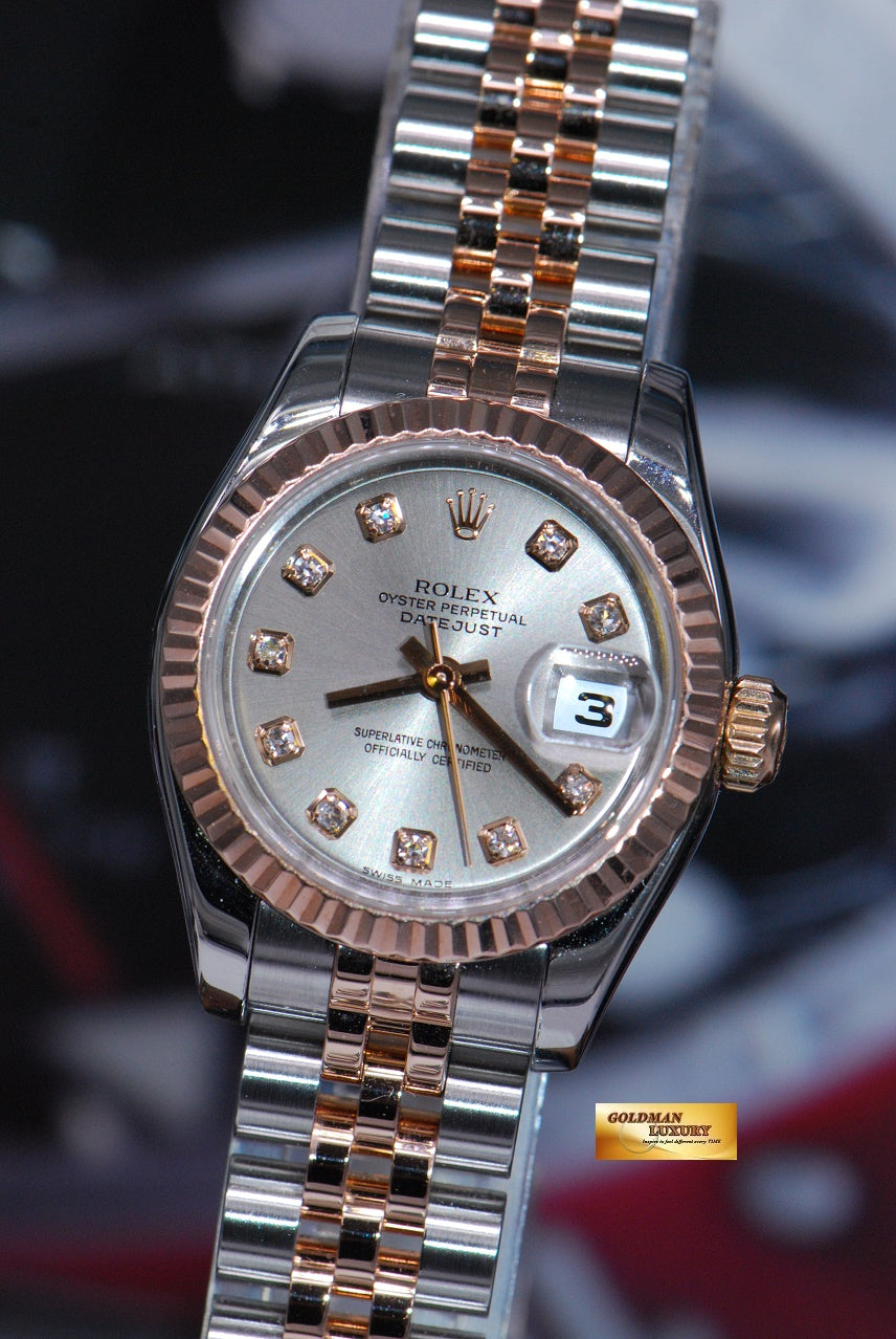 [SOLD] ROLEX OYSTER PERPETUAL DATEJUST 26mm HALF-ROSE GOLD DIAMOND DIAL 179171 (MINT)