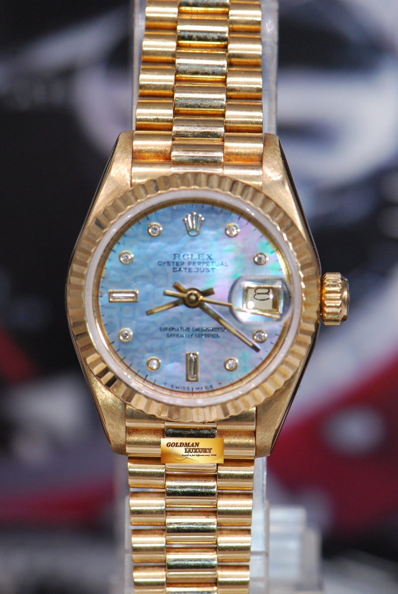 Blue mother of pearl rolex clearance