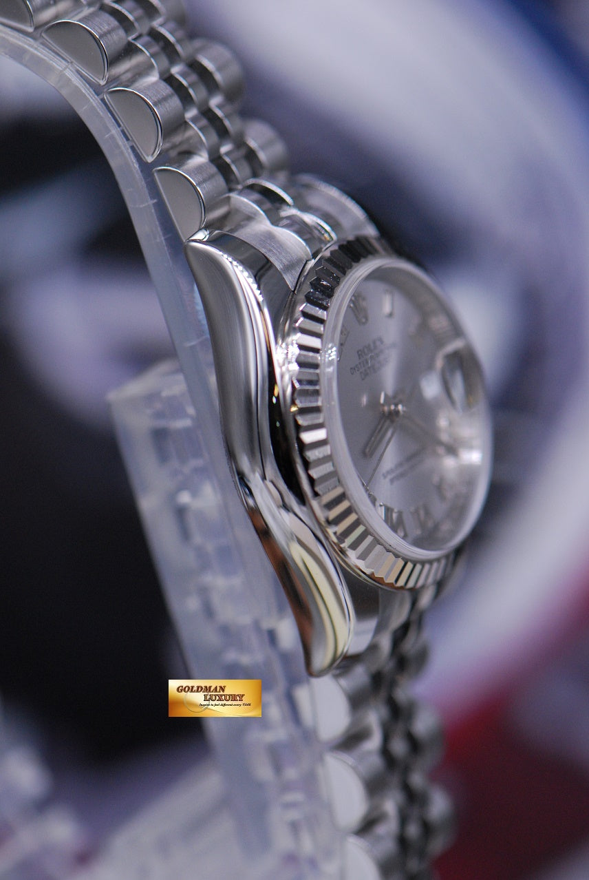 [SOLD] ROLEX OYSTER PERPETUAL DATEJUST 26mm LADIES STAINLESS STEEL 179174 (MINT)