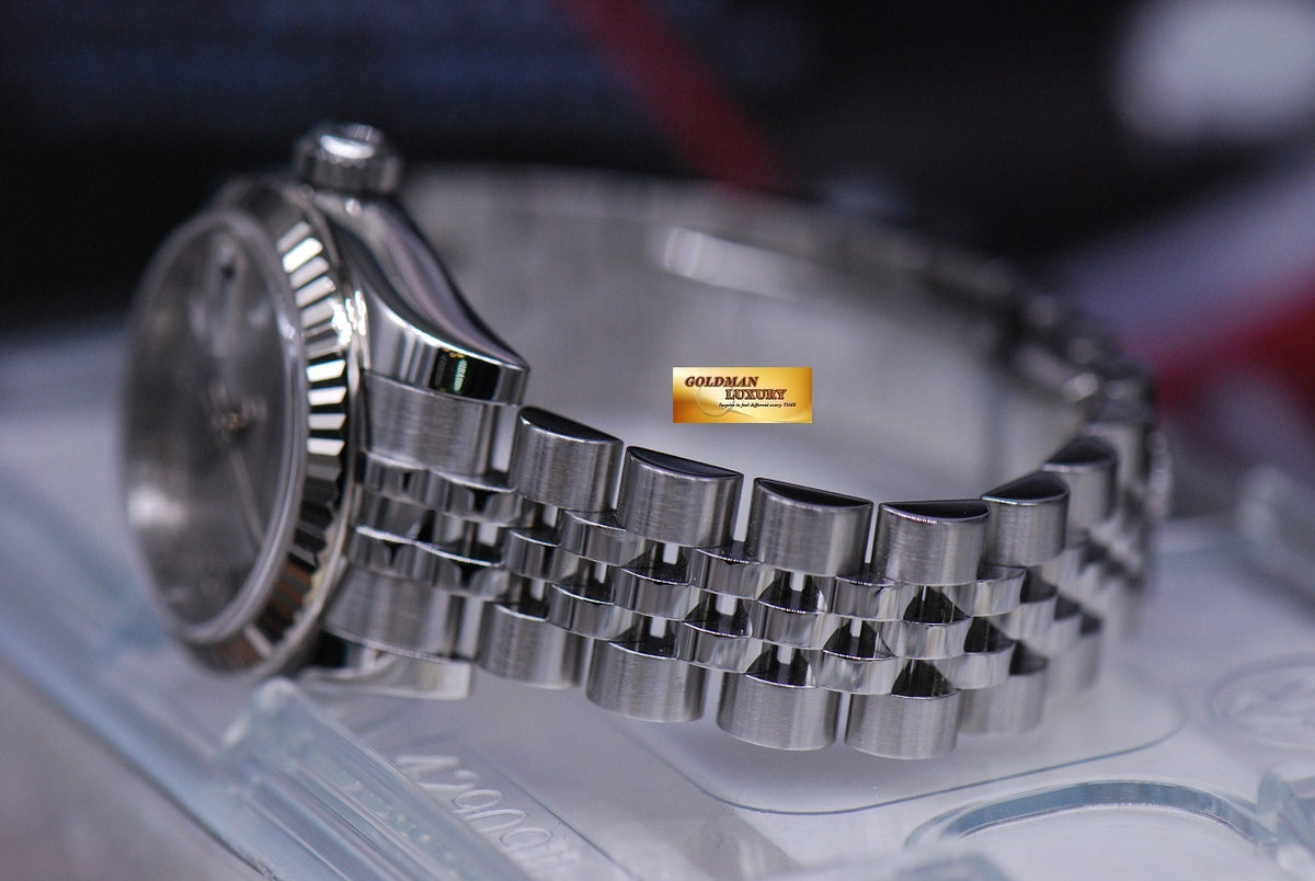 [SOLD] ROLEX OYSTER PERPETUAL DATEJUST 26mm LADIES STAINLESS STEEL 179174 (MINT)