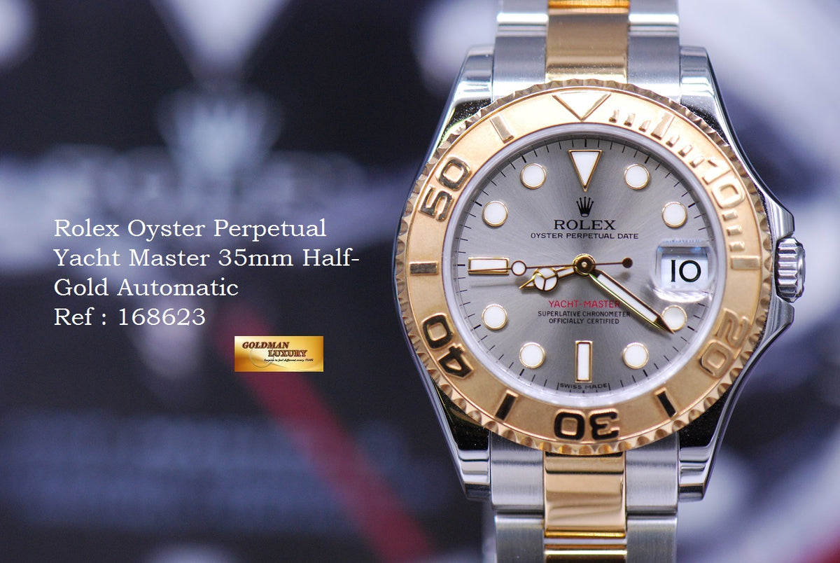 [SOLD] ROLEX OYSTER PERPETUAL YACHT-MASTER 35mm HALF-GOLD 168623 (MINT)