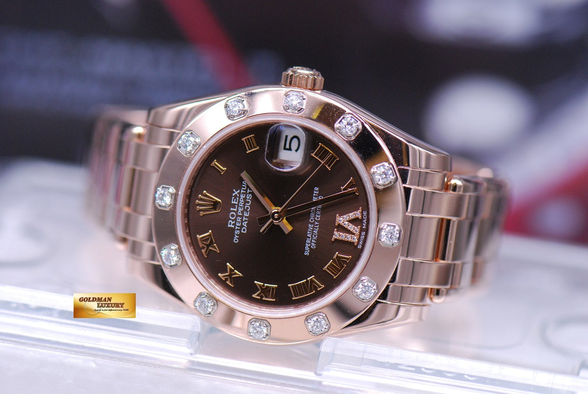 [SOLD] ROLEX OYSTER PERPETUAL PEARLMASTER 34mm 18K ROSE GOLD DIAMOND BEZEL 81315 (MINT)