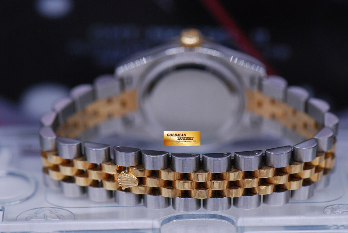 [SOLD] ROLEX OYSTER PERPETUAL DATEJUST 26mm LADIES HALF-GOLD DIAMOND GOLD DIAL 179173 (MINT)