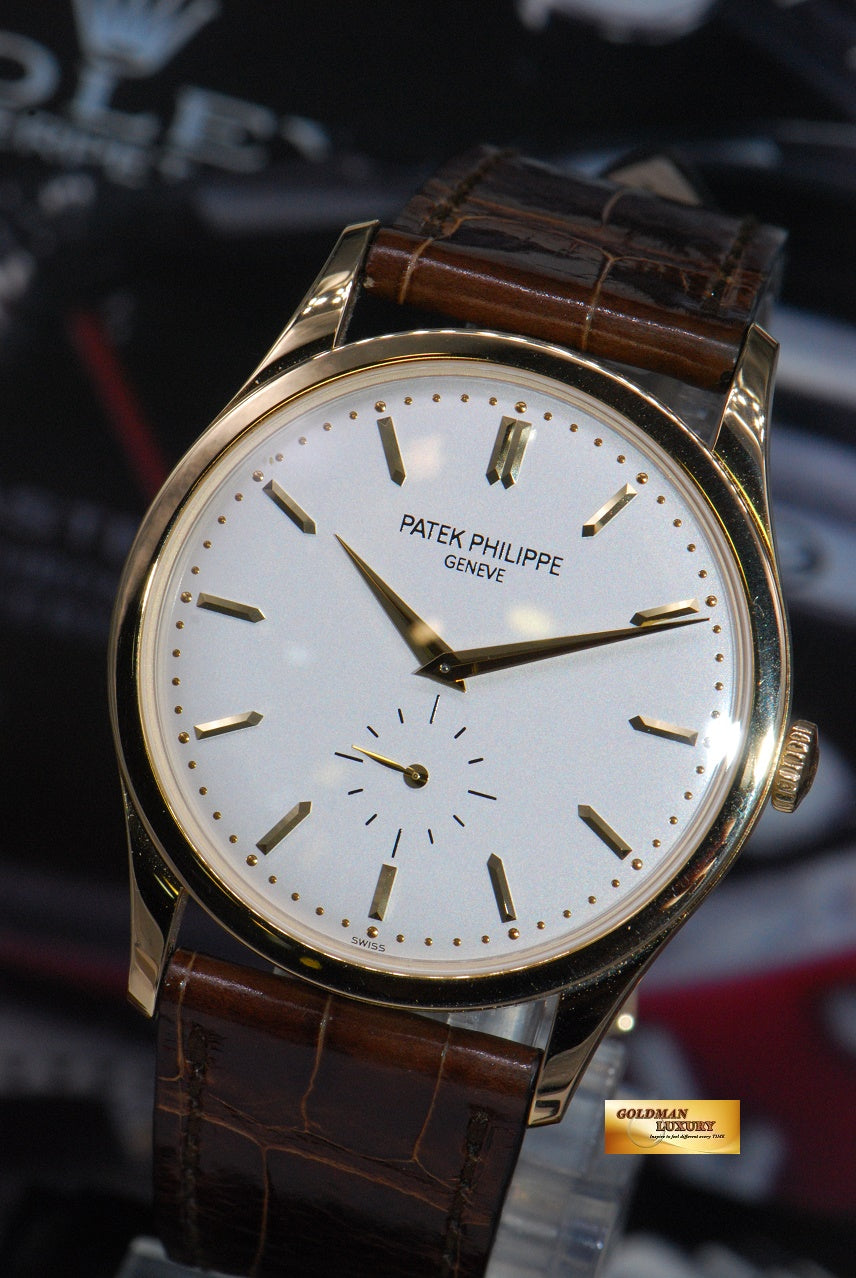 [SOLD] PATEK PHILIPPE CALATRAVA 37mm 18K YELLOW GOLD SUB-SEC DIAL MANUAL 5196J (MINT)