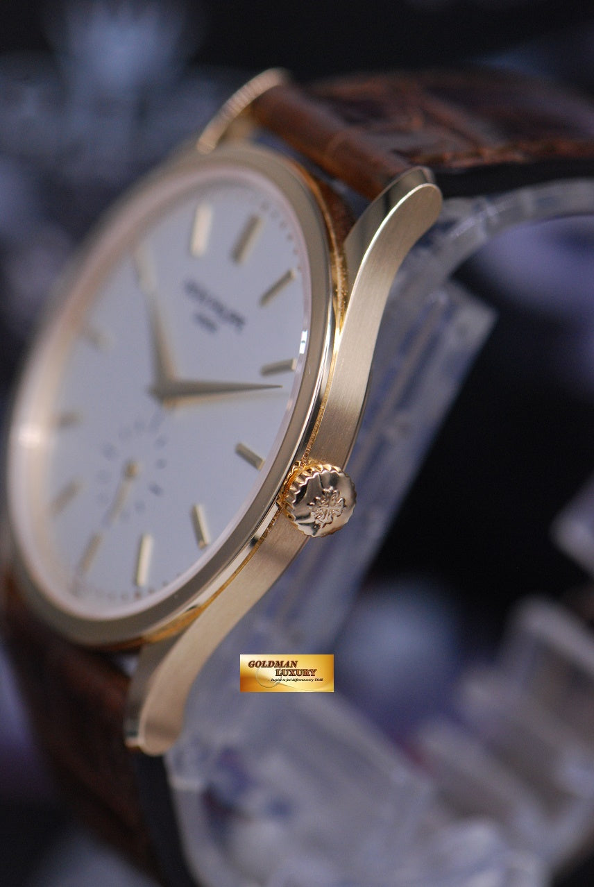 [SOLD] PATEK PHILIPPE CALATRAVA 37mm 18K YELLOW GOLD SUB-SEC DIAL MANUAL 5196J (MINT)