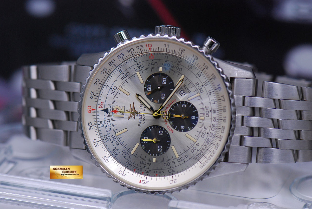 [SOLD] BREITLING NAVITIMER CHRONOGRAPH 50TH ANNIVERSARY SS AUTOMATIC A41322 (MINT)