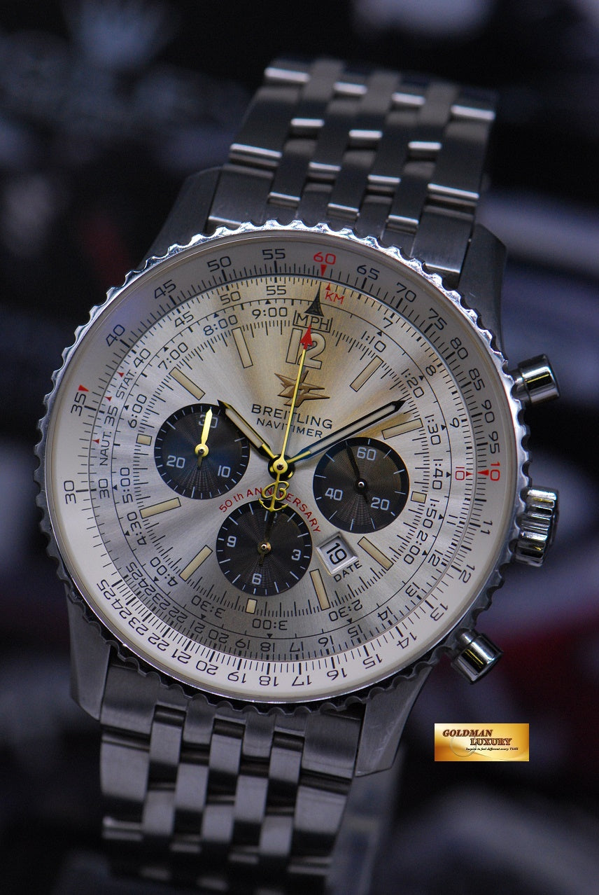 [SOLD] BREITLING NAVITIMER CHRONOGRAPH 50TH ANNIVERSARY SS AUTOMATIC A41322 (MINT)