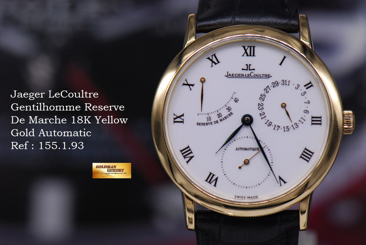 [SOLD] JLC GENTILHOMME RESERVE De MARCHE 18K YELLOW GOLD AUTOMATIC 155.1.93 (MINT)