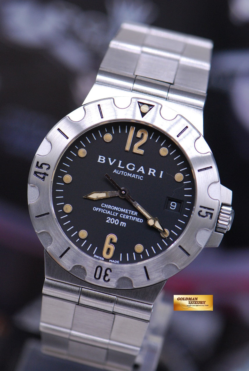 [SOLD] BVLGARI DIAGONO MENS 38mm BLACK AUTOMATIC SD 38S (MINT)