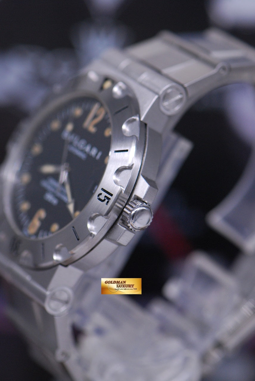 [SOLD] BVLGARI DIAGONO MENS 38mm BLACK AUTOMATIC SD 38S (MINT)