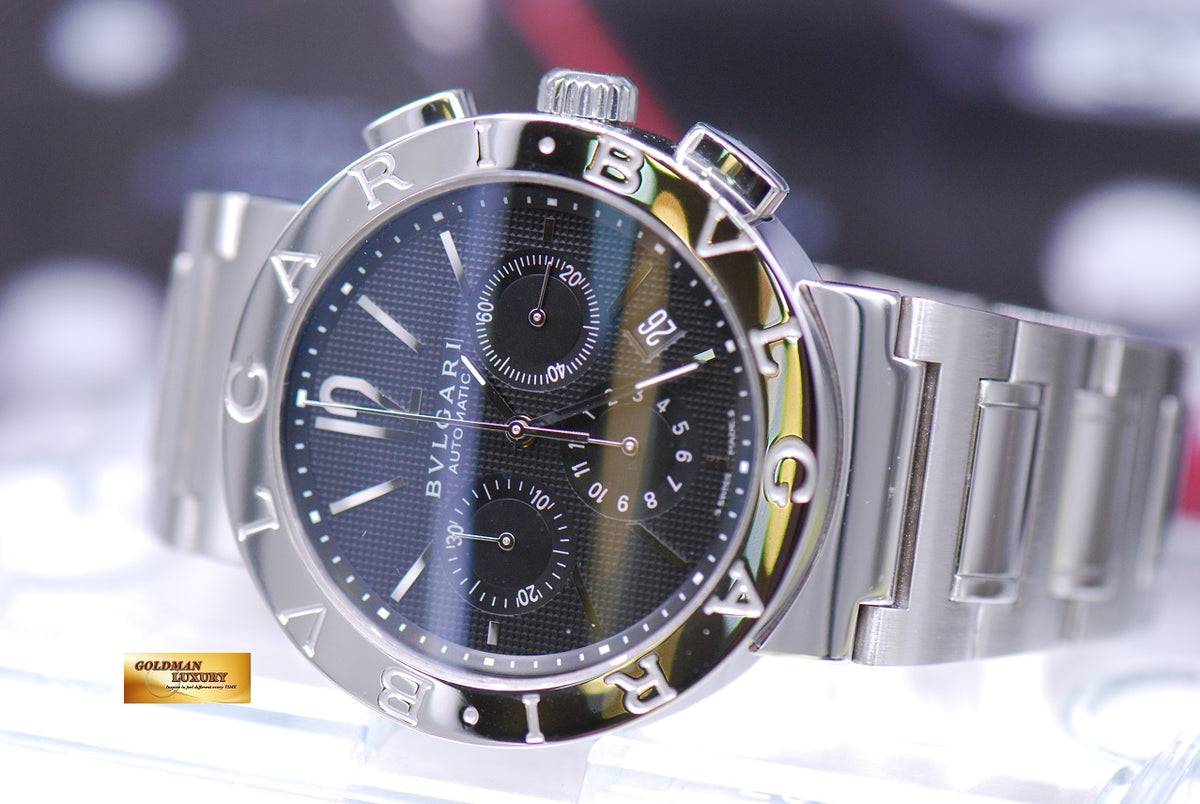 [SOLD] BVLGARI BVLGARI CHRONOGRAPH STAINLESS STEEL MENS 42mm BLACK AUTOMATIC BB42SSCH (MINT)