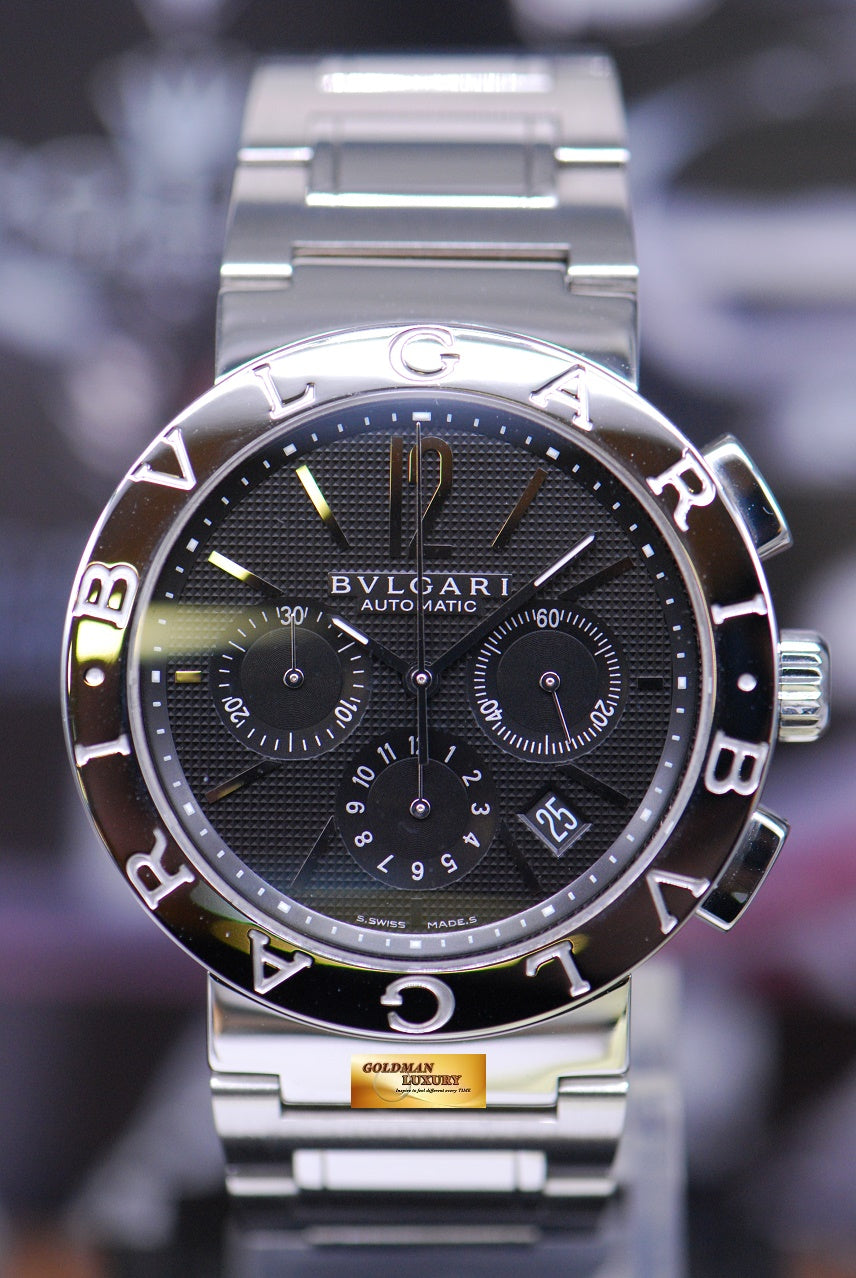 [SOLD] BVLGARI BVLGARI CHRONOGRAPH STAINLESS STEEL MENS 42mm BLACK AUTOMATIC BB42SSCH (MINT)