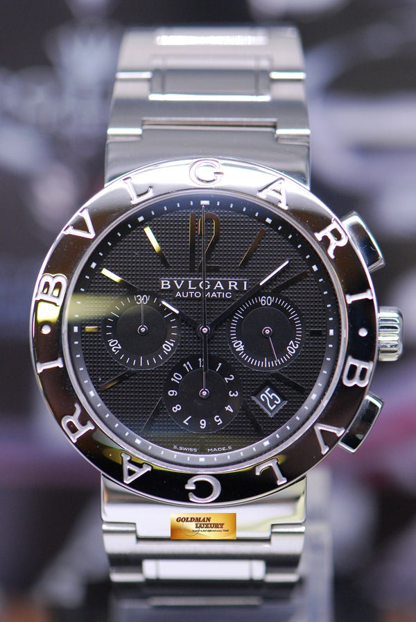 [SOLD] BVLGARI BVLGARI CHRONOGRAPH STAINLESS STEEL MENS 42mm BLACK AUTOMATIC BB42SSCH (MINT)