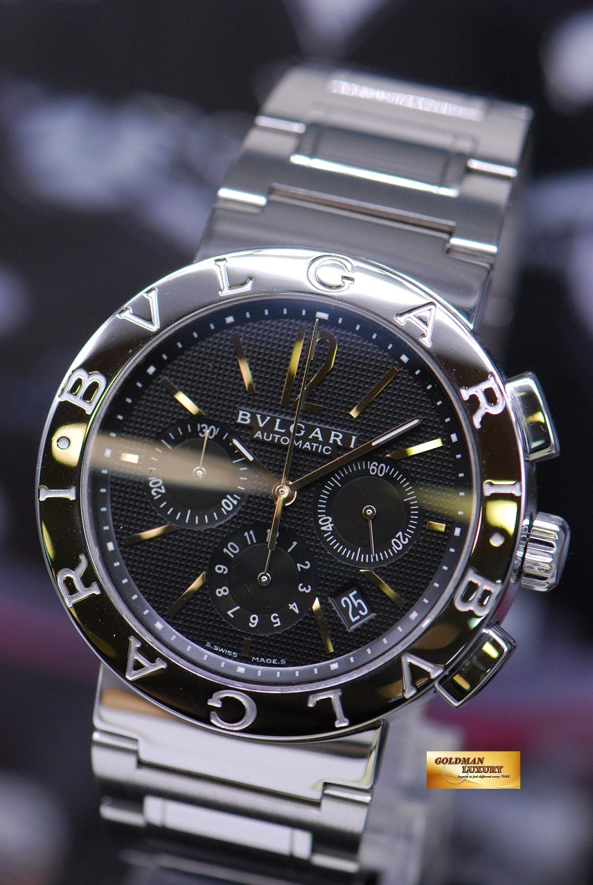 [SOLD] BVLGARI BVLGARI CHRONOGRAPH STAINLESS STEEL MENS 42mm BLACK AUTOMATIC BB42SSCH (MINT)