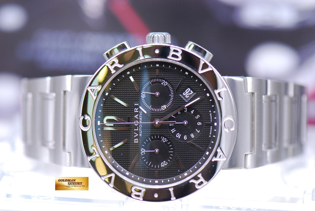 [SOLD] BVLGARI BVLGARI CHRONOGRAPH STAINLESS STEEL MENS 42mm BLACK AUTOMATIC BB42SSCH (MINT)
