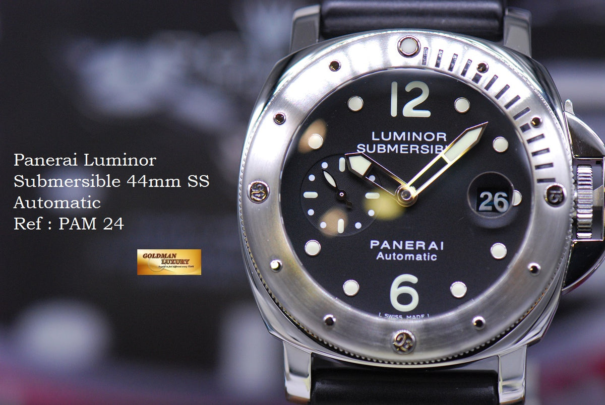 [SOLD] PANERAI LUMINOR SUBMERSIBLE 44mm STAINLESS STEEL AUTOMATIC PAM 24 (MINT)