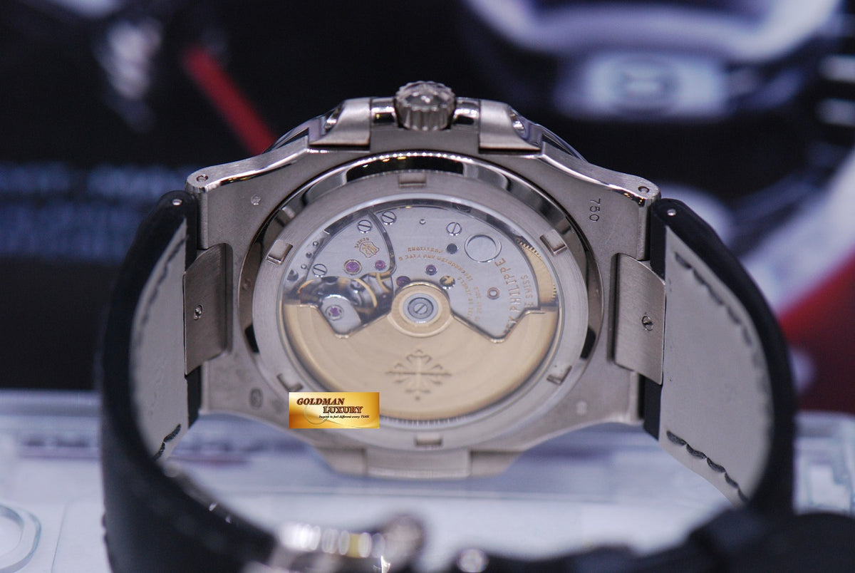 [SOLD] PATEK PHILIPPE NAUTILUS 18K WHITE GOLD AUTOMATIC LEATHER STRAP 5711G (MINT)