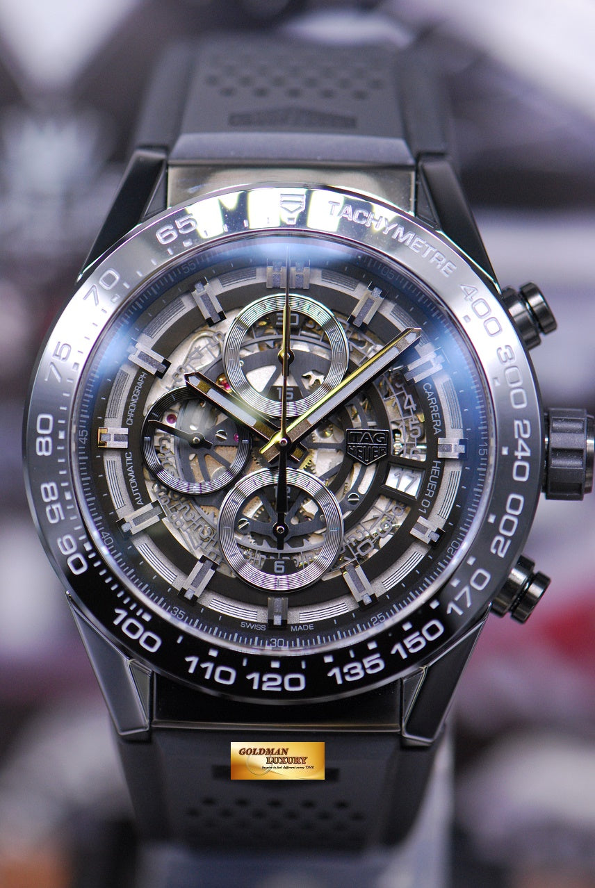 [SOLD] TAG HEUER CARRERA CHRONOGRAPH CALIBRE HEUER 01 PVD BLACK AUTOMATIC CAR2A90 (NEW)