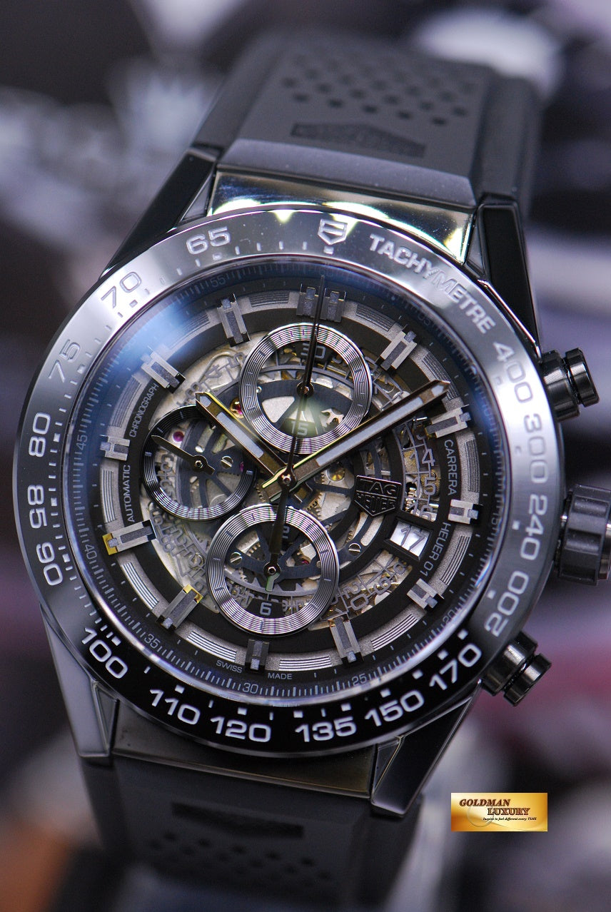 [SOLD] TAG HEUER CARRERA CHRONOGRAPH CALIBRE HEUER 01 PVD BLACK AUTOMATIC CAR2A90 (NEW)