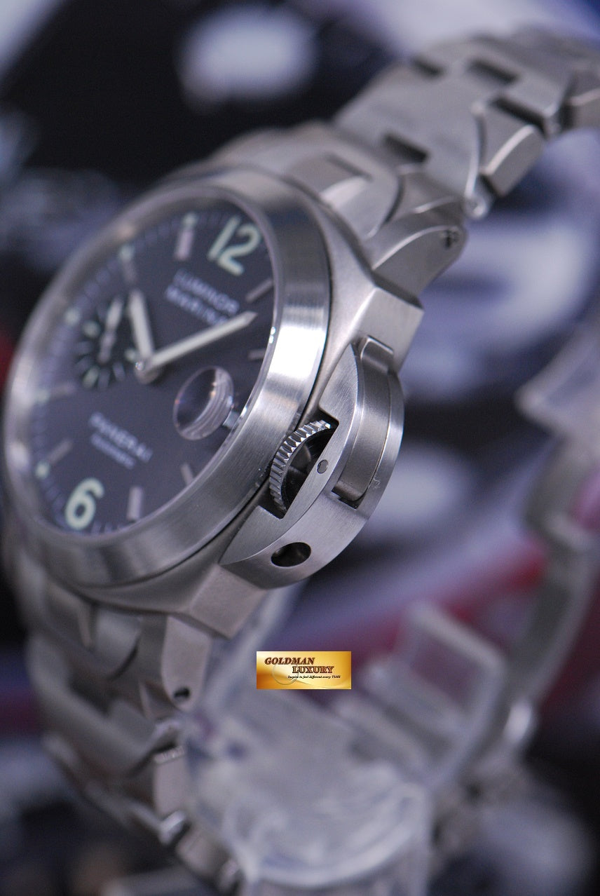 [SOLD] PANERAI LUMINOR MARINA 44mm TITANIUM BRACELET ANTHRACITE DIAL AUTOMATIC PAM 91 (MINT)