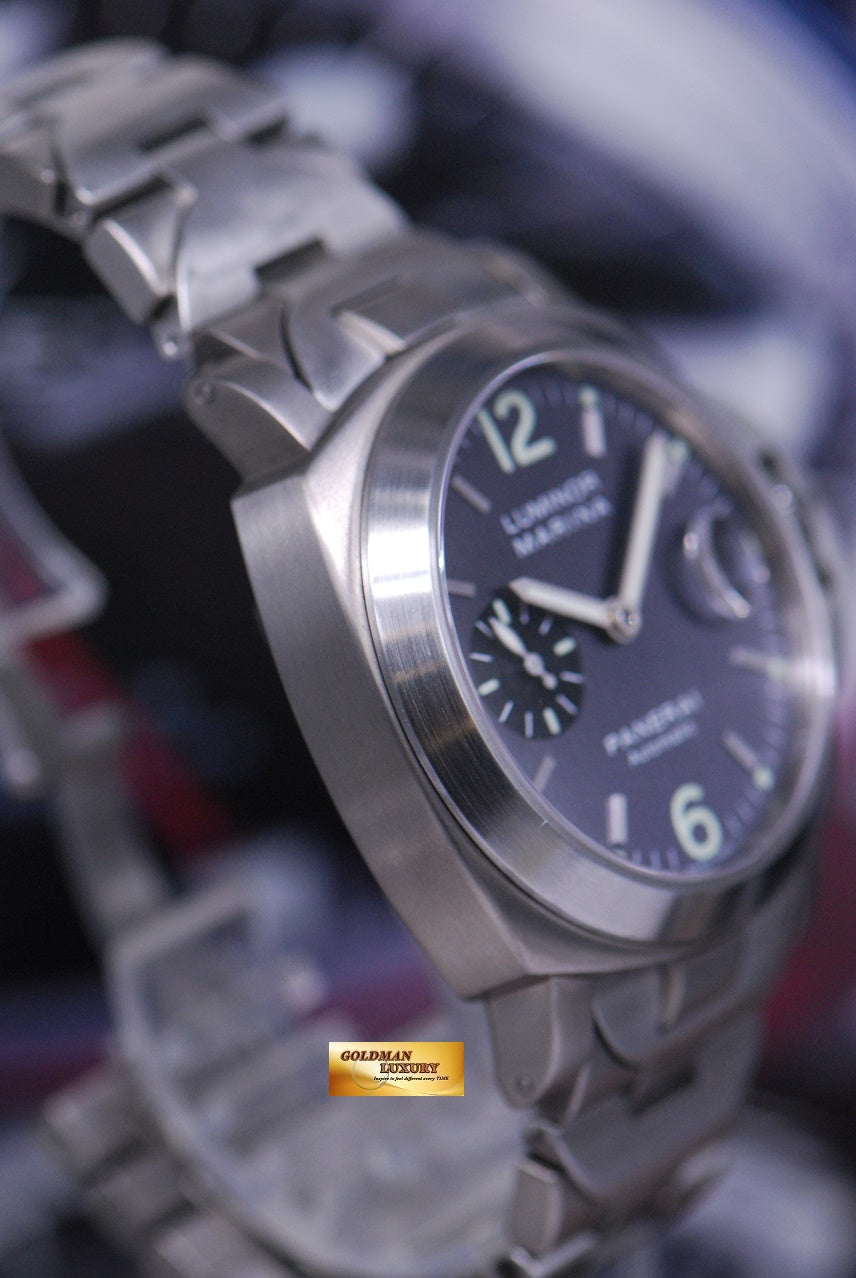 [SOLD] PANERAI LUMINOR MARINA 44mm TITANIUM BRACELET ANTHRACITE DIAL AUTOMATIC PAM 91 (MINT)