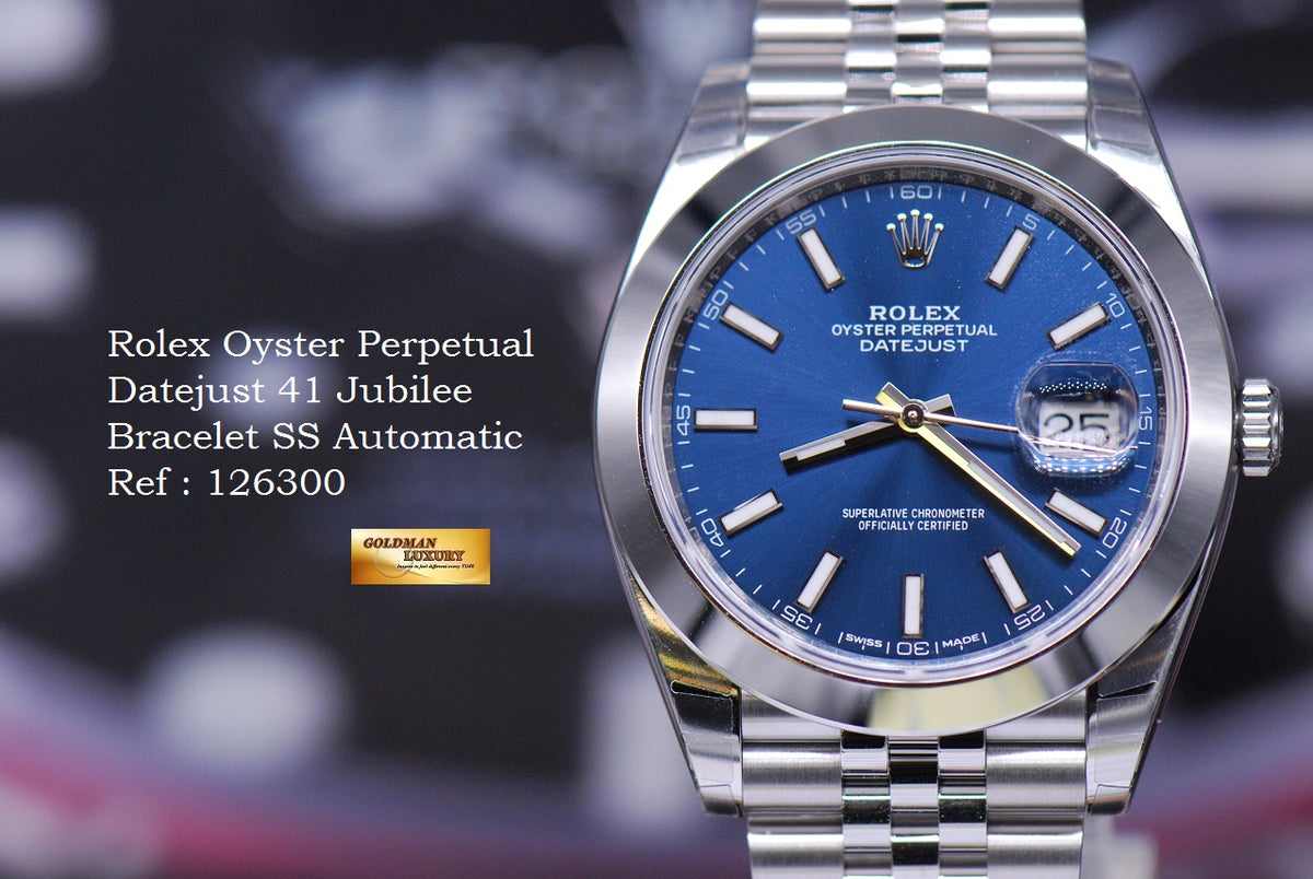 [SOLD] ROLEX OYSTER PERPETUAL DATEJUST 41 BLUE JUBILEE BRACELET 126300 (NEW-UNWORN)