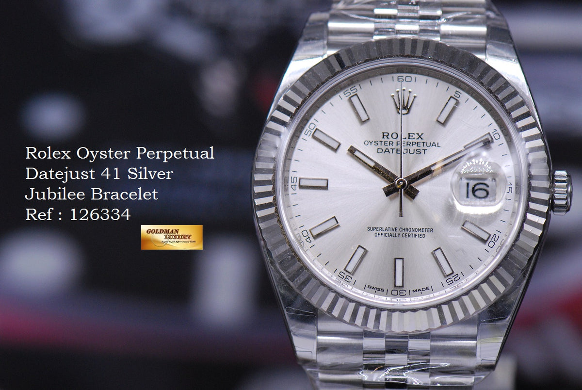 [SOLD] ROLEX OYSTER PERPETUAL DATEJUST 41 SILVER JUBILEE BRACELET 126334 (NEW-UNWORN)