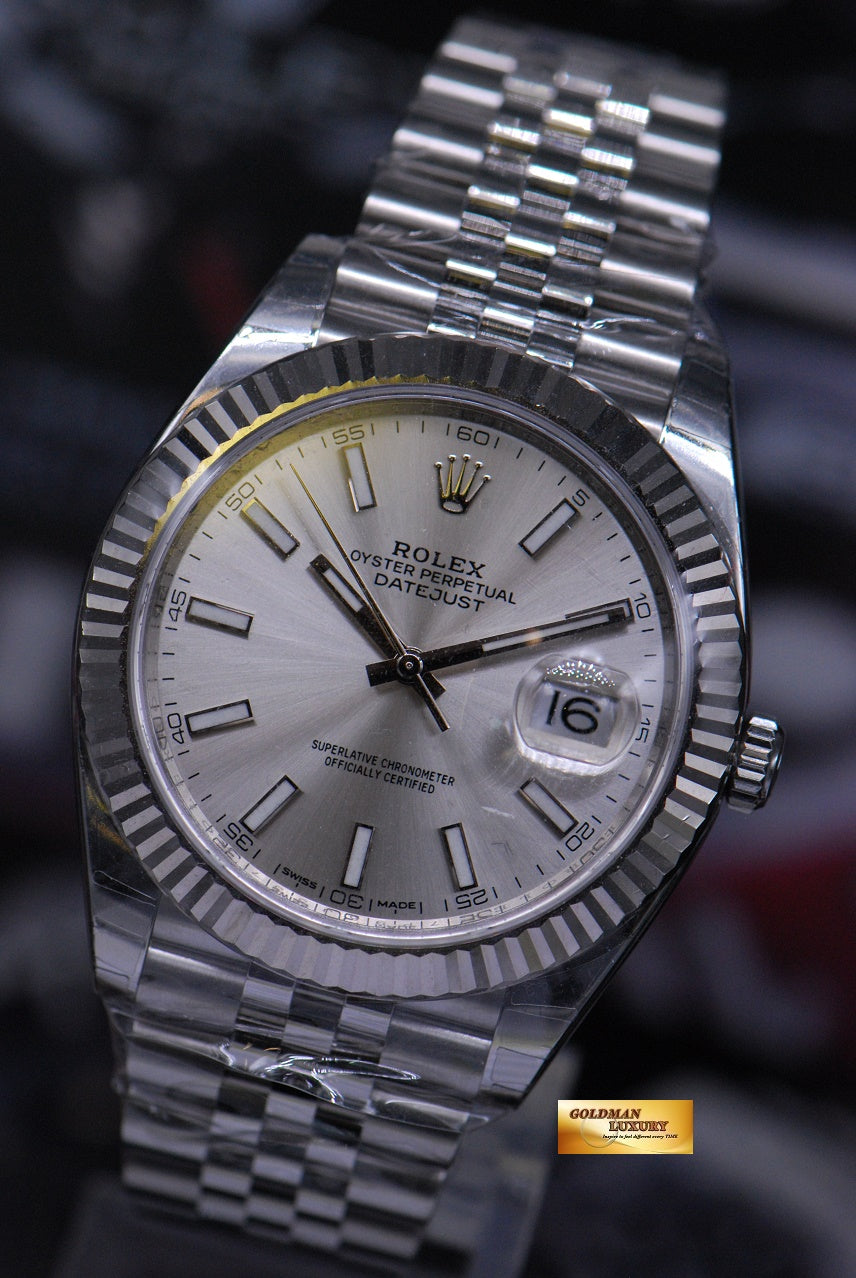 [SOLD] ROLEX OYSTER PERPETUAL DATEJUST 41 SILVER JUBILEE BRACELET 126334 (NEW-UNWORN)