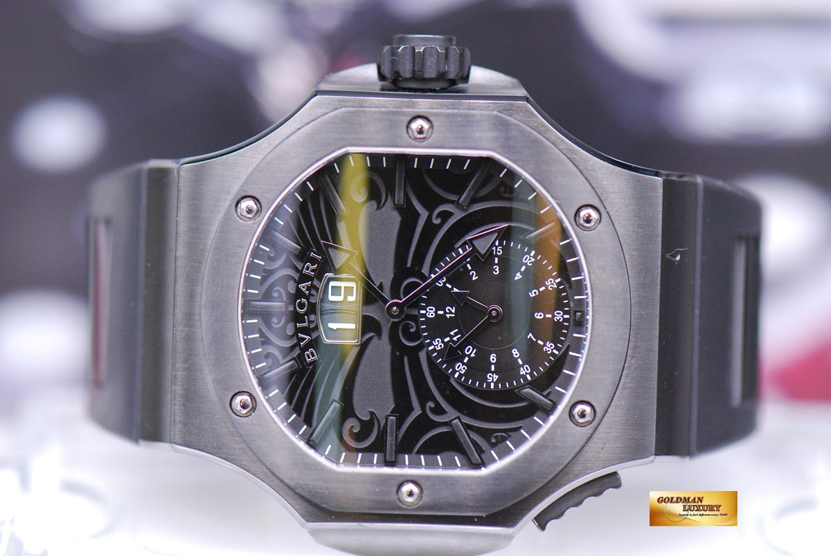 [SOLD] BVLGARI DANIEL ROTH ENDURER ALL BLACK CHRONOSPRINT PVD BLACK AUTOMATIC BRE56SBCHS (MINT)
