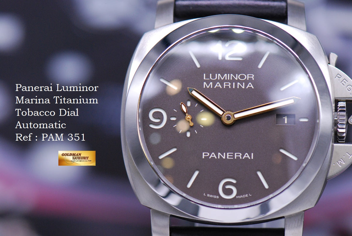 [SOLD] PANERAI LUMINOR MARINA 44mm TITANIUM TOBACCO BROWN DIAL AUTOMATIC PAM 351 (MINT)