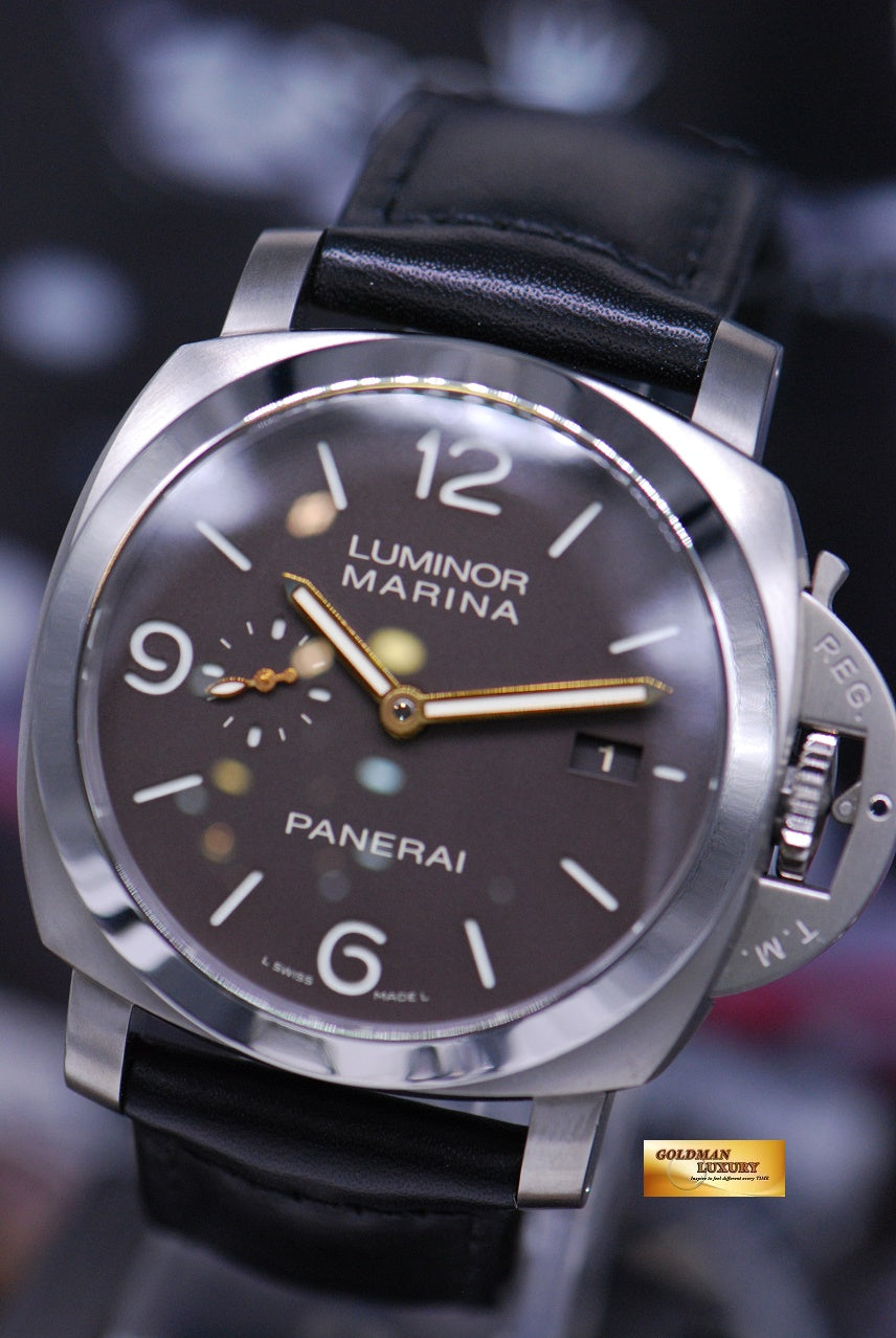 [SOLD] PANERAI LUMINOR MARINA 44mm TITANIUM TOBACCO BROWN DIAL AUTOMATIC PAM 351 (MINT)