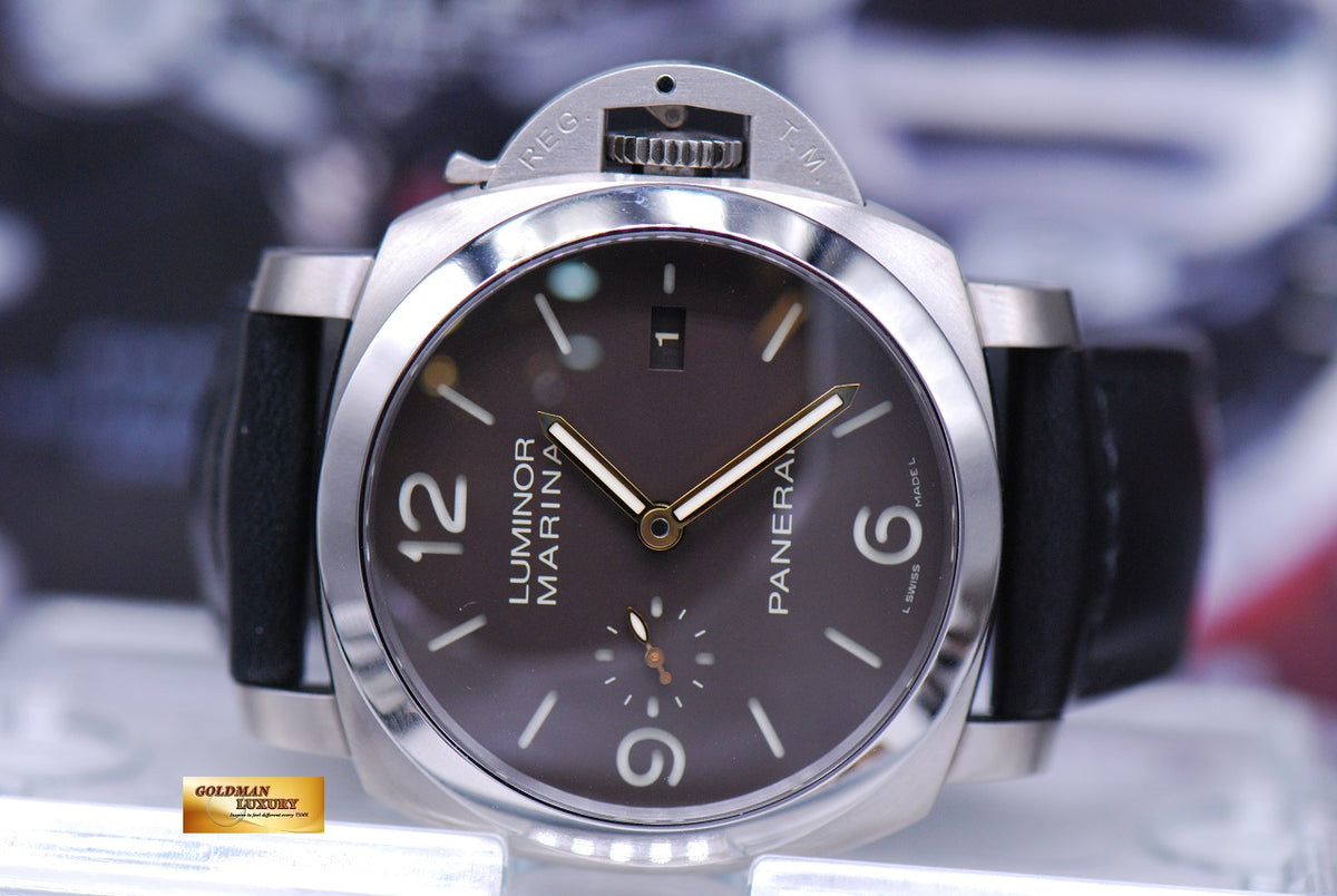 [SOLD] PANERAI LUMINOR MARINA 44mm TITANIUM TOBACCO BROWN DIAL AUTOMATIC PAM 351 (MINT)