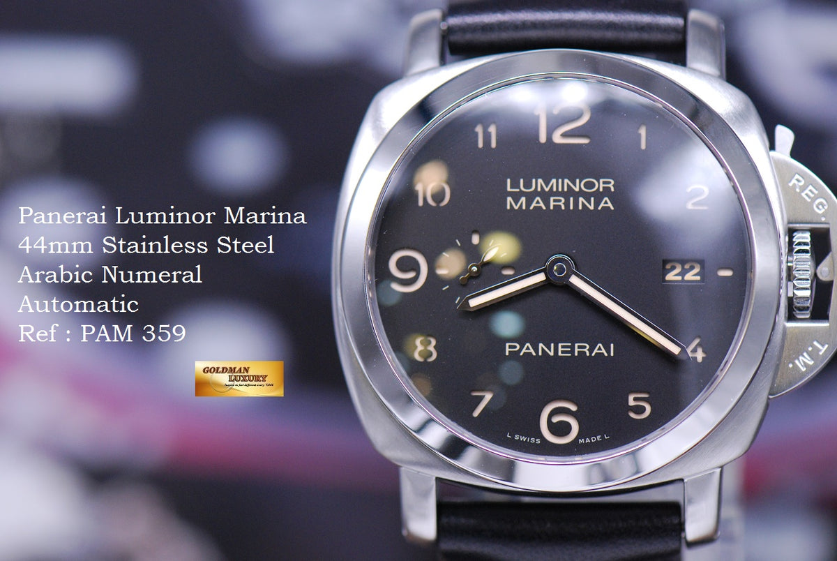[SOLD] PANERAI LUMINOR MARINA 44mm ARABIC NUMERAL AUTOMATIC PAM 359 (MINT)