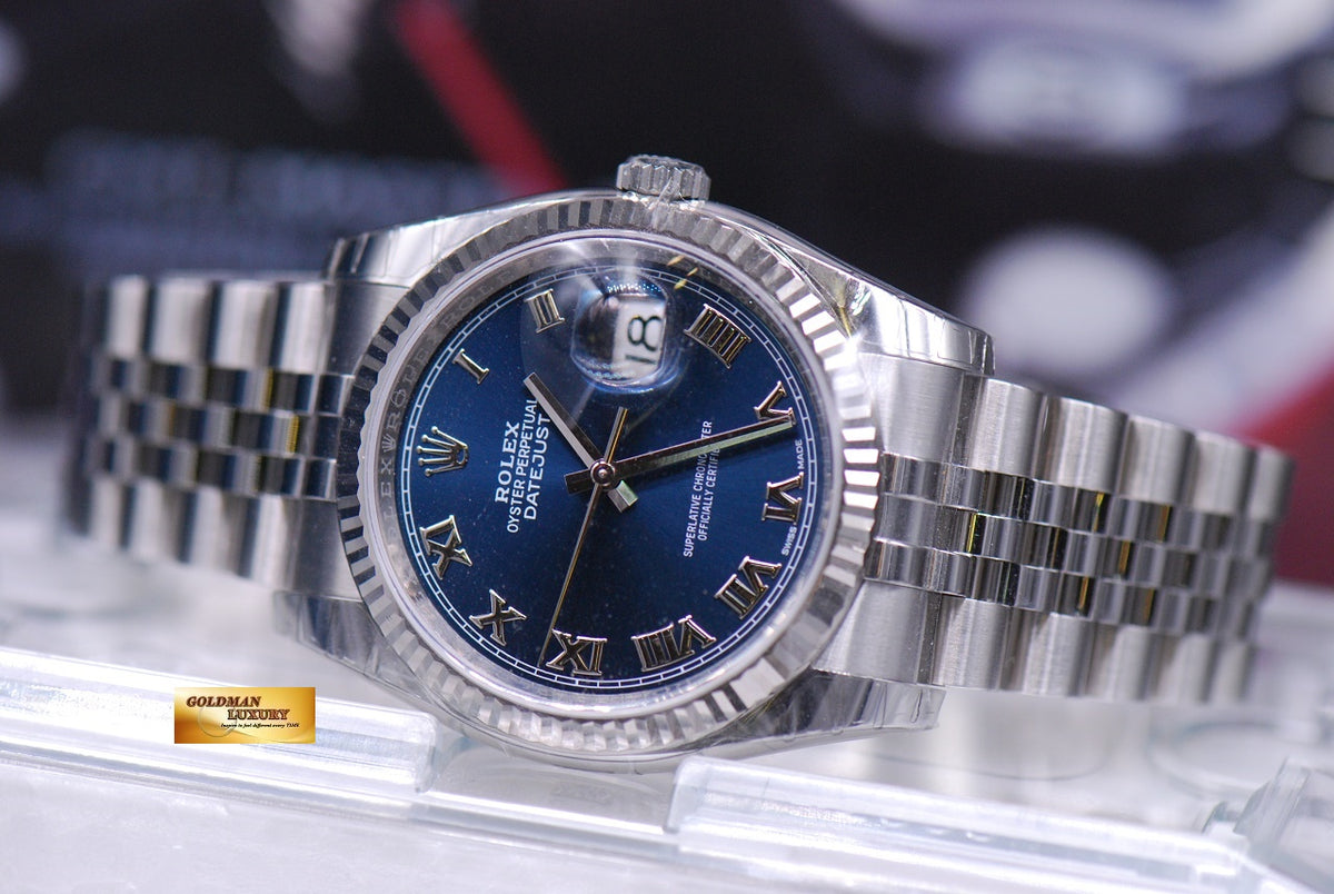 [SOLD] ROLEX OYSTER PERPETUAL DATEJUST 36mm BLUE JUBILEE BRACELET 116234 (NEW-UNWORN)