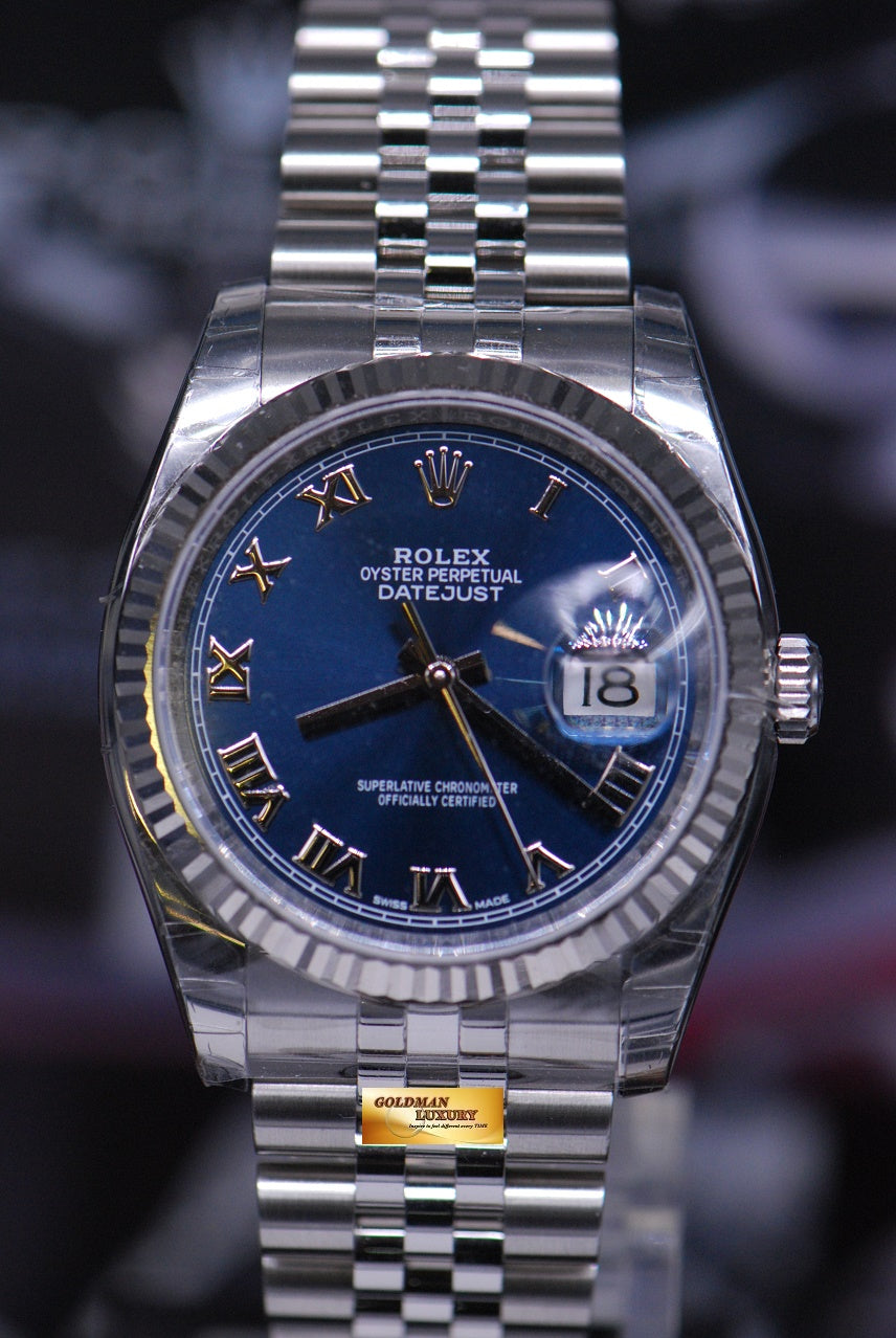 [SOLD] ROLEX OYSTER PERPETUAL DATEJUST 36mm BLUE JUBILEE BRACELET 116234 (NEW-UNWORN)