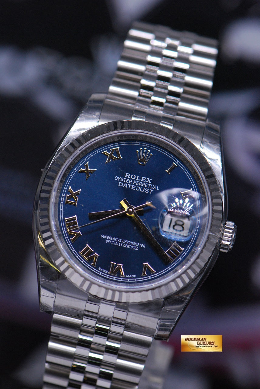 [SOLD] ROLEX OYSTER PERPETUAL DATEJUST 36mm BLUE JUBILEE BRACELET 116234 (NEW-UNWORN)