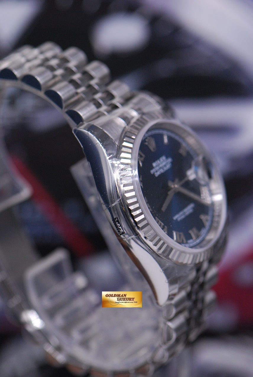 [SOLD] ROLEX OYSTER PERPETUAL DATEJUST 36mm BLUE JUBILEE BRACELET 116234 (NEW-UNWORN)