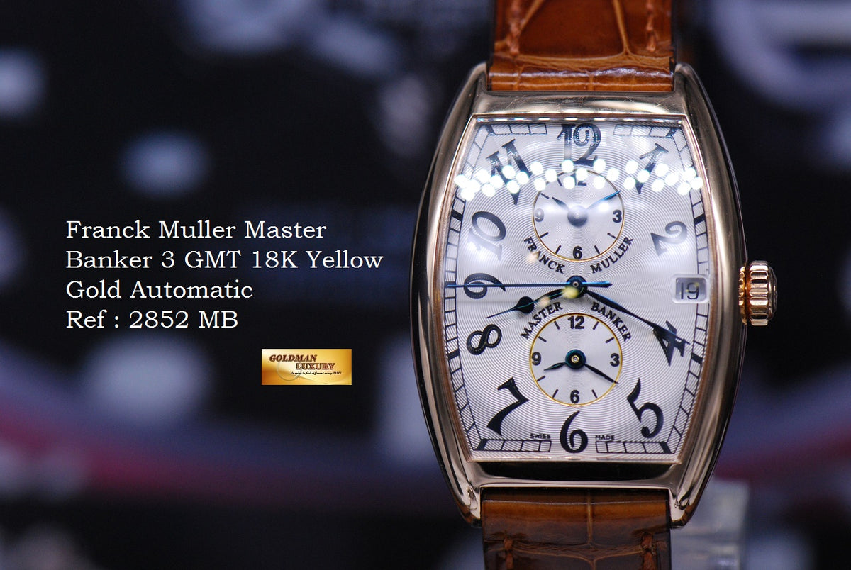 [SOLD] FRANCK MULLER MASTER BANKER 3 GMT 18K YELLOW GOLD AUTOMATIC 2852MB (NEAR MINT)
