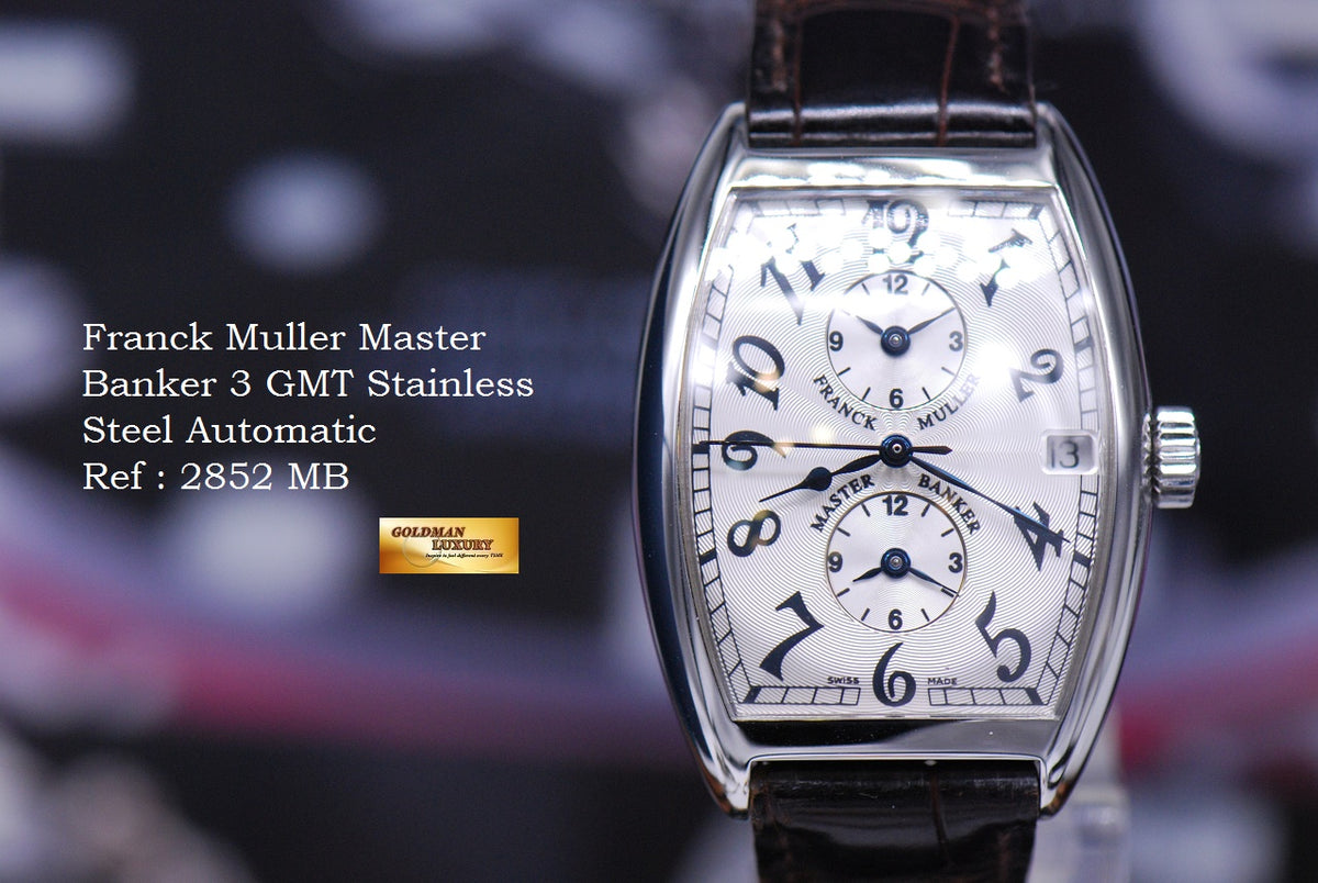 [SOLD] FRANCK MULLER MASTER BANKER 3 GMT STAINLESS STEEL AUTOMATIC 2852MB (MINT)